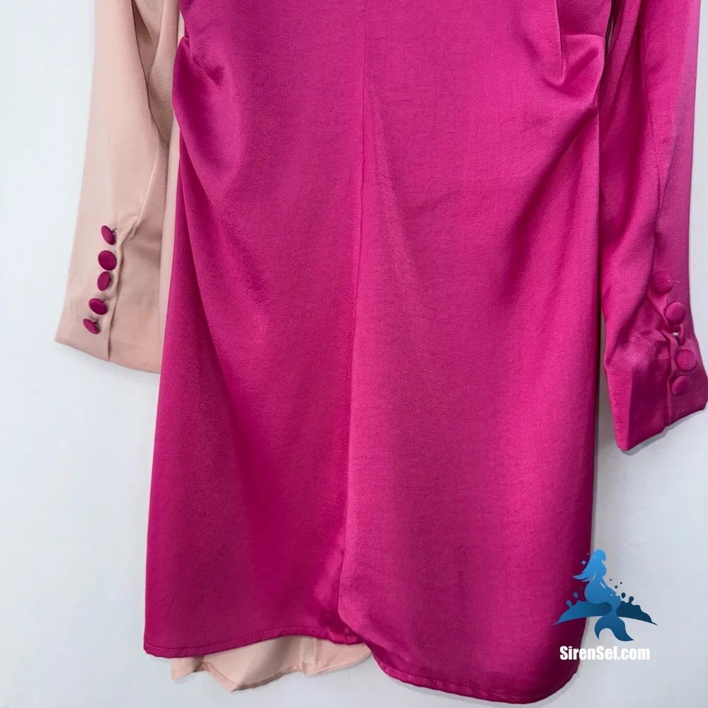 1154 NWT Choosy In a Mood Blazer Dress - Color Block - Size 2 - Fuschia Blush